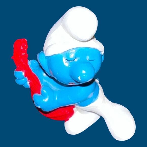 Vintage 1966 MUSICAL Smurf Drummer, Singer & Mandolin, Peyo Schleich Figures B2 - Picture 5 of 6